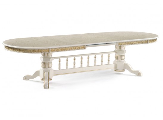 Деревянный стол Кассиль крем / золотая патина в Набережных Челнах