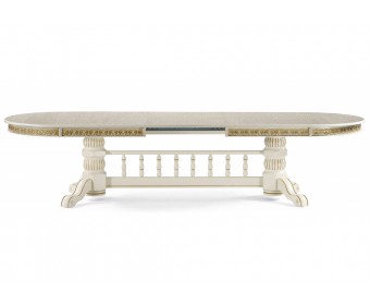 Деревянный стол Кассиль крем / золотая патина