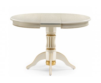 Деревянный стол Павия крем / золотая патина