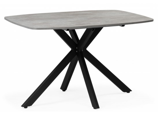 Деревянный стол Кортез 116(160)x77 раздвижной цемент / черный в Набережных Челнах