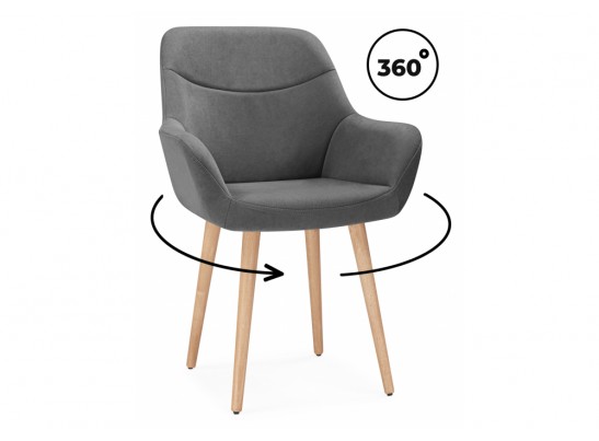 Деревянный стул Флюид 360 темно-серый (zd 995) / светлое дерево в Набережных Челнах