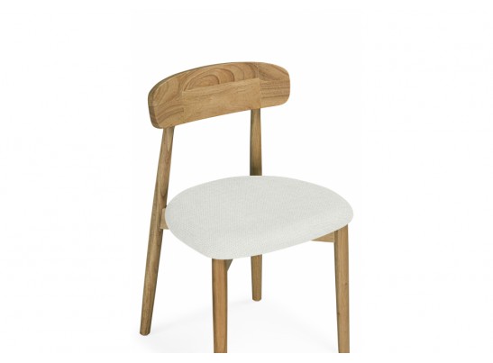 Деревянный стул Okava 1 бежевая рогожка / светлое дерево