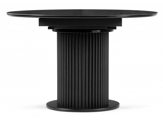 Стеклянный стол Фостер 120(160)х120х76 черный мрамор / черный в Набережных Челнах