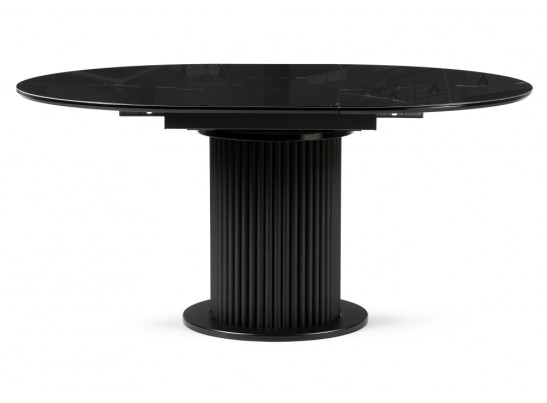 Стеклянный стол Фостер 120(160)х120х76 черный мрамор / черный в Набережных Челнах