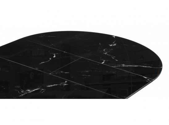 Стеклянный стол Фостер 120(160)х120х76 черный мрамор / черный в Набережных Челнах