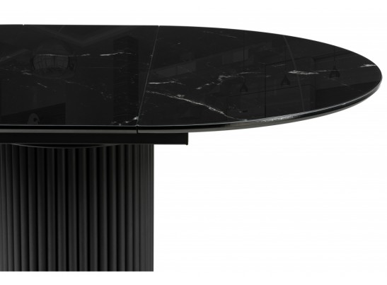 Стеклянный стол Фостер 120(160)х120х76 черный мрамор / черный в Набережных Челнах
