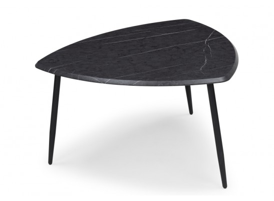 Набор столиков Лойс 80х80х46(60х60х38) мрамор черный / дуб антик в Набережных Челнах