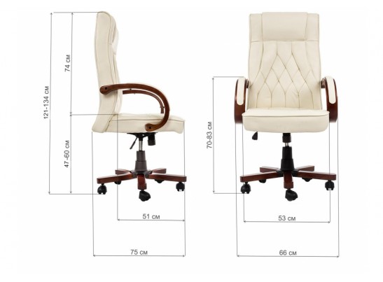 Компьютерное кресло Grandi кремовое в Набережных Челнах