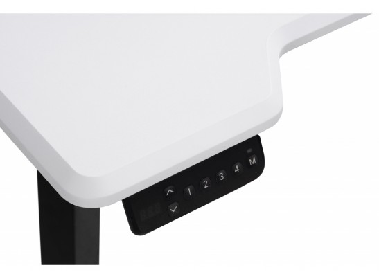 Компьютерный стол Маркос с механизмом подъема 140х80х75 белая шагрень / черный в Набережных Челнах