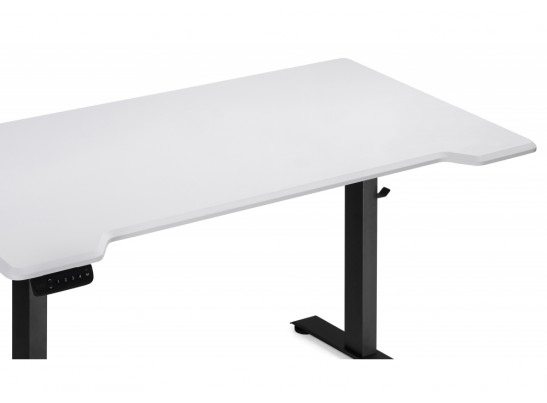 Компьютерный стол Маркос с механизмом подъема 140х80х75 белая шагрень / черный в Набережных Челнах