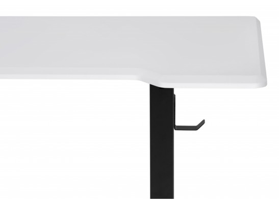 Компьютерный стол Маркос с механизмом подъема 140х80х75 белая шагрень / черный в Набережных Челнах