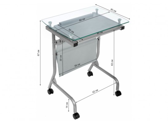 Компьютерный стол Riko 54х40х67 серый в Набережных Челнах