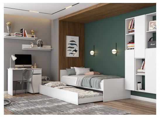 Письменный стол Валенсия белый текстурный в Набережных Челнах