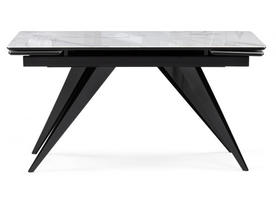 Стеклянный стол Дарвин 140(200)х80 белый мрамор / черный в Набережных Челнах