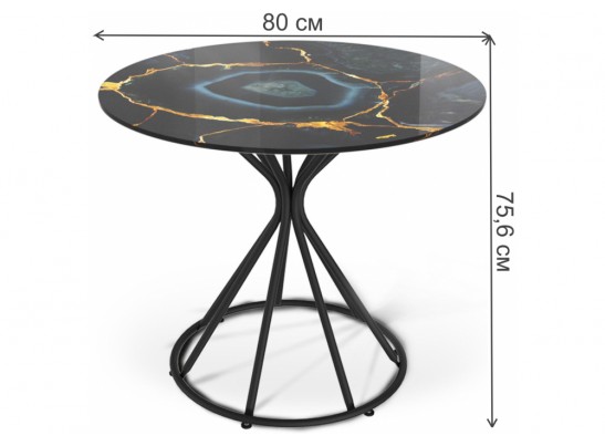 Стеклянный стол Sheffilton SHT-TU4-1/TT32 80 черный / титановый кварц в Набережных Челнах