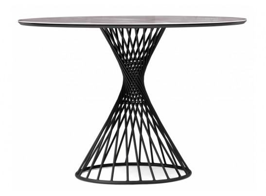 Стеклянный стол Вивиен 110 серый мрамор / черный в Набережных Челнах