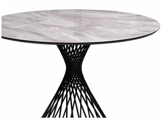 Стеклянный стол Вивиен 110 серый мрамор / черный в Набережных Челнах