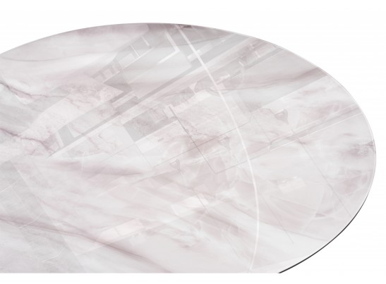 Стеклянный стол Вивиен 110 серый мрамор / черный в Набережных Челнах