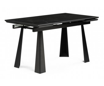 Керамический стол Бэйнбрук 140х80х76 черный мрамор / черный