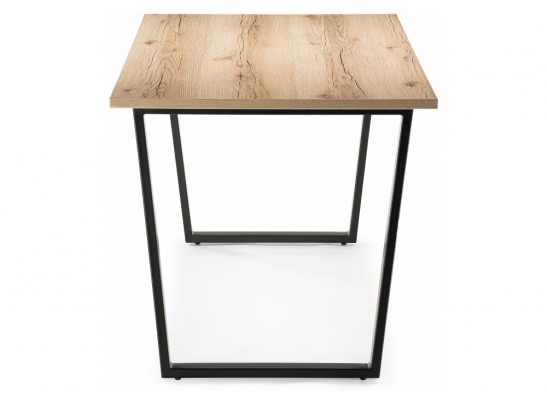 Стол Лота Лофт 140х80х75 25 мм черный матовый / дуб делано светлый в Набережных Челнах