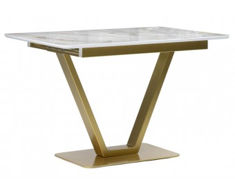 Стол на тумбе Бугун белый / золото