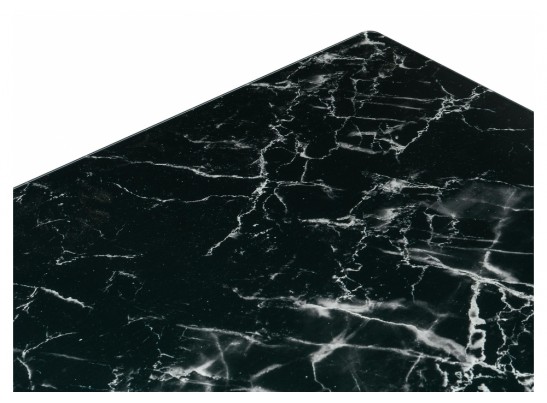 Стол на тумбе Иматра 140(180)х80х76 черный мрамор / черная шагрень / камень в Набережных Челнах