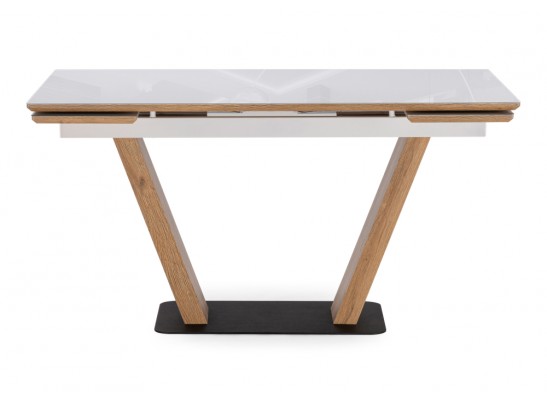 Стол на тумбе Конор 140(200)х80х73 белый / дуб вотан в Набережных Челнах