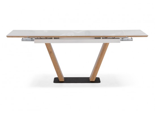 Стол на тумбе Конор 140(200)х80х73 белый / дуб вотан в Набережных Челнах