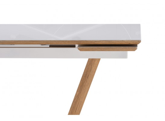 Стол на тумбе Конор 140(200)х80х73 белый / дуб вотан в Набережных Челнах