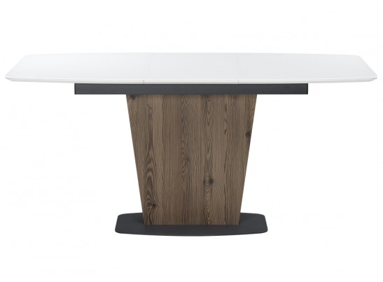 Стол на тумбе Теон 120 лиственница / белый / пластина серая в Набережных Челнах