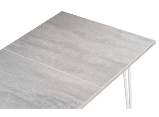Стол раскладной Денвер Лофт 120(160)х75х75 25 мм бетон / матовый белый в Набережных Челнах
