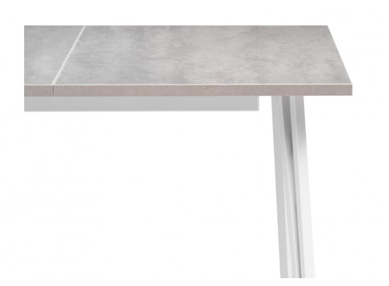 Стол раскладной Денвер Лофт 120(160)х75х75 25 мм бетон / матовый белый в Набережных Челнах
