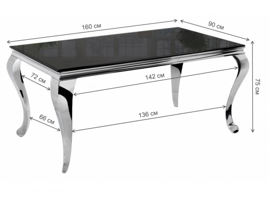 Стол Sondal 160х90х75 см черный в Набережных Челнах