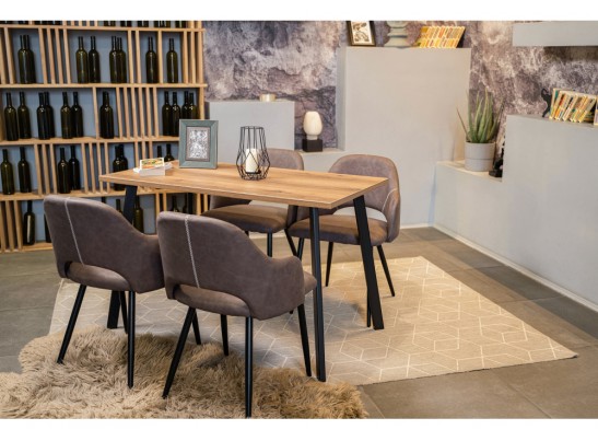 Стол Тринити Лофт 120x80x75 дуб крафт золотой / черный матовый в Набережных Челнах