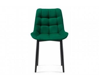 Стул на металлокаркасе Челси велюр зеленый / черный