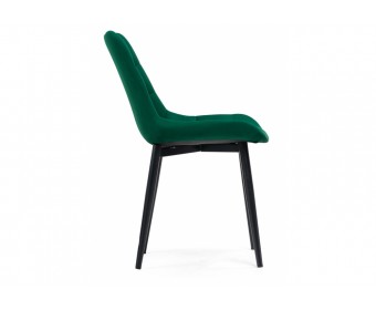 Стул на металлокаркасе Челси велюр зеленый / черный