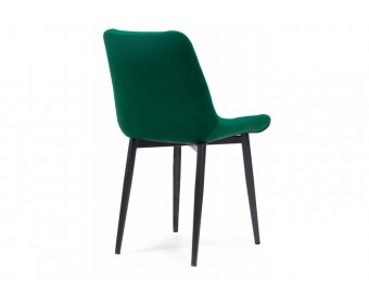 Стул на металлокаркасе Челси велюр зеленый / черный