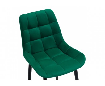 Стул на металлокаркасе Челси велюр зеленый / черный