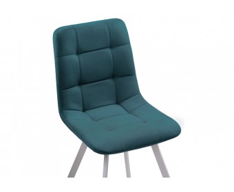 Стул на металлокаркасе Чилли морская волна / белый каркас