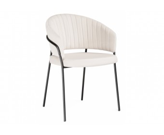 Стул на металлокаркасе Лео белый Brendy Milk 02 / черный