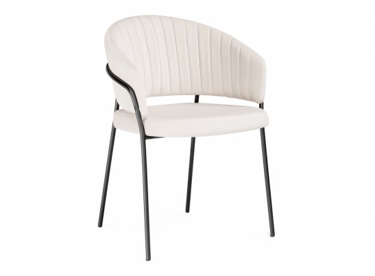 Стул на металлокаркасе Лео белый Brendy Milk 02 / черный