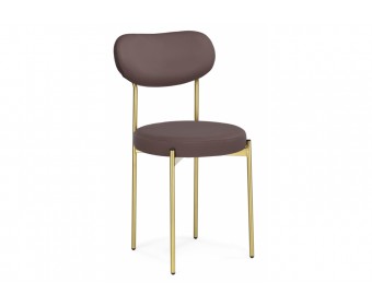 Стул на металлокаркасе Стиф какао велюр / золото