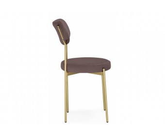 Стул на металлокаркасе Стиф какао велюр / золото
