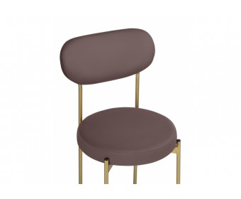 Стул на металлокаркасе Стиф какао велюр / золото