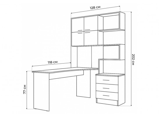 Компьютерный стол Эльброни левый шиншилла серая в Набережных Челнах