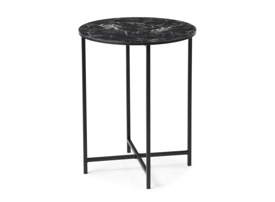 Журнальный столик Манеттия стекло мрамор черный / черный в Набережных Челнах