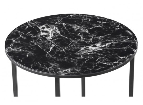 Журнальный столик Манеттия стекло мрамор черный / черный в Набережных Челнах