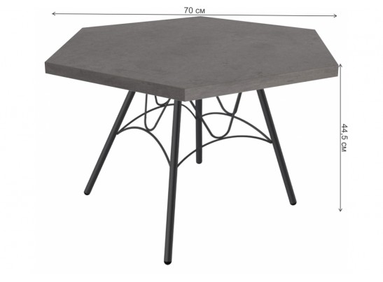 Журнальный столик SHT-S100/TT20 ЛДСП 70 бетон чикаго темно-серый / черный муар в Набережных Челнах