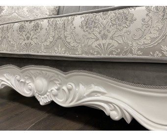 Комплект мягкой мебели Лорена белый матовый БП (ткань: благородный серый)