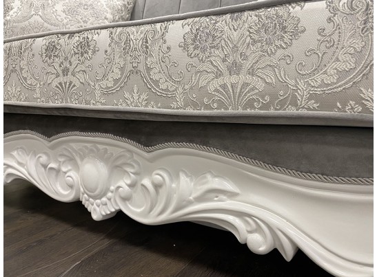 Комплект мягкой мебели Лорена белый матовый БП (ткань: благородный серый)